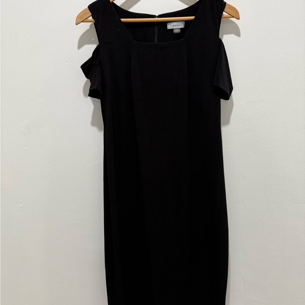 Calvin Klein Off-Shoulder Black Mini Dress
